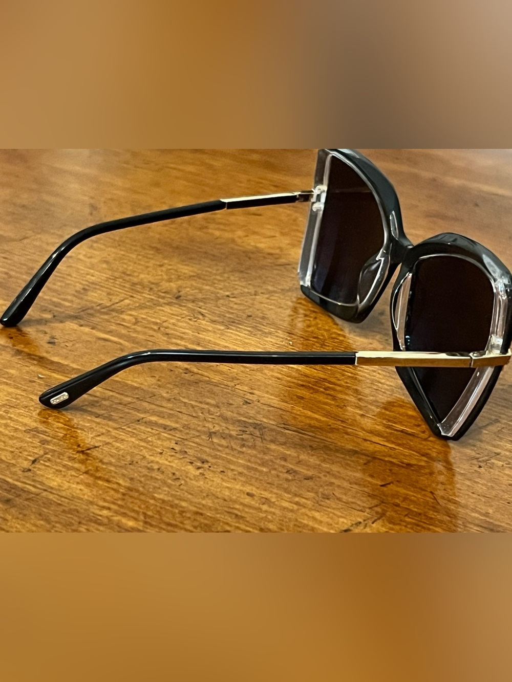 Tom Ford Gia FT0766 Square Sunglasses for Women Black & Gold - Picture 6 of 8
